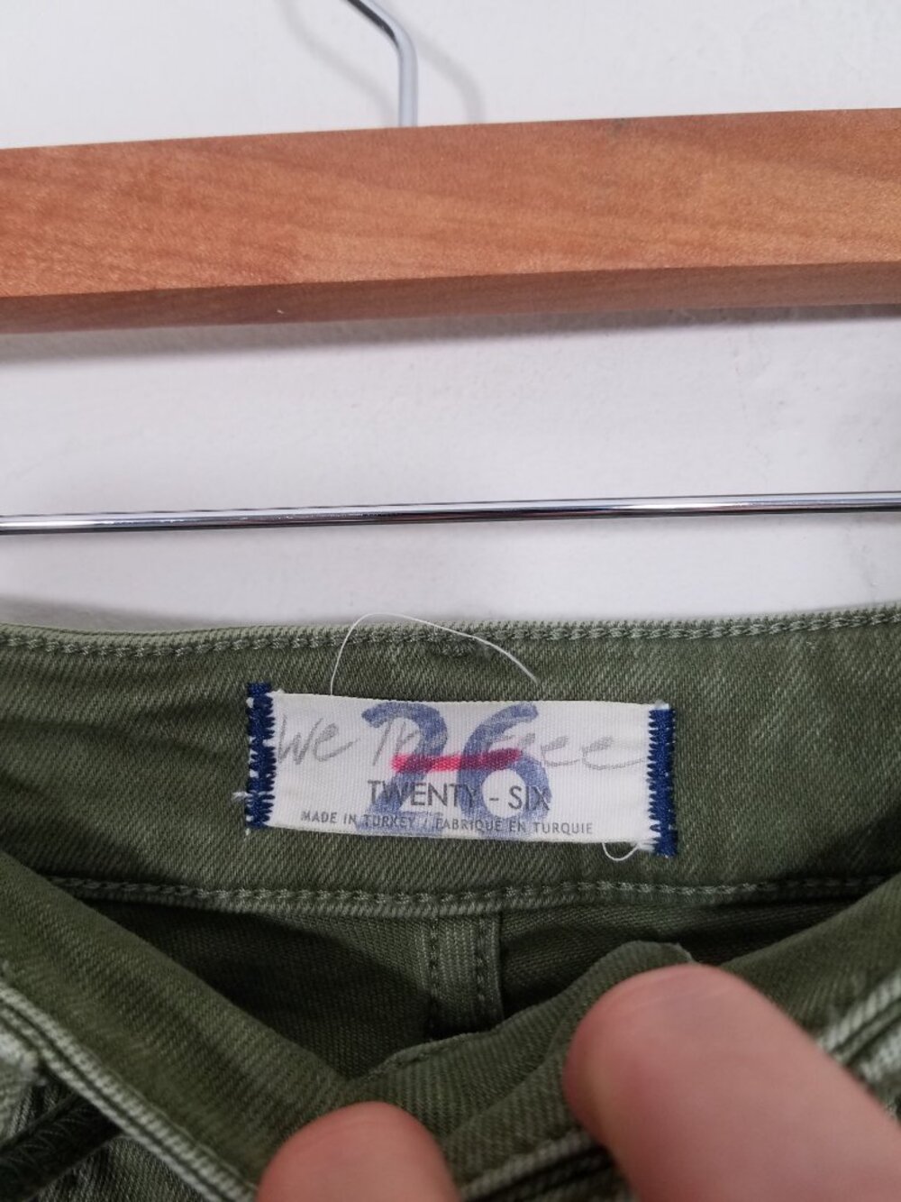 We The Free People Skinny Jeans Stretch Green Size 26 - Picture 3 of 5